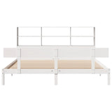ZNTS Bookcase Bed without Mattress White 180x200 cm Super King Solid Wood Pine 3321815