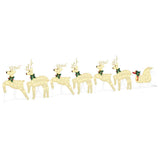 LED Reindeers 7 pcs Gold Fabric 3385890