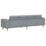 Living Room Couch Light Grey 250 x 77 x 76 cm Polyester 3335081