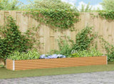 Garden Raised Bed Light Brown 290 x 50 x 36 cm Galvanised Steel 42017345