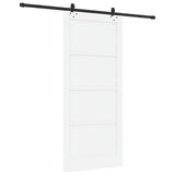 Sliding Door ORKDAL 93 x 211 cm Engineered Wood White and Black 3450217