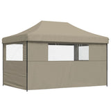 Foldable Party Tent Pop-Up with 3 Sidewalls Taupe 4004970