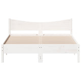 Bed Frame without Mattress White 150x200 cm King Size Solid Wood Pine 3216367