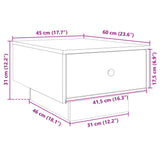 Coffee Table Concrete Grey 60x45x31 cm Engineered Wood 848083