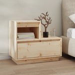 ZNTS Bedside Cabinet 60x34x51 cm Solid Wood Pine 814374