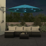 Garden Parasol Sea blue Polyester, Powder-Coated Aluminium Large 362894