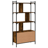 Bookcase with Doors Smoked Oak 76.5x30x154.5 cm Engineered Wood 833350