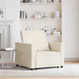 Pull out Sofa Bed Single Cream white 90 x 165 x 87 cm Fabric 42002696