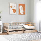 Daybed with Drawers without Mattress 90x190 cm Solid Wood 3302073