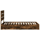Storage Bed with Drawer Smoked Oak 70 x 190 cm Engineered Wood 3411936