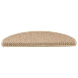 Stair Mats Self-adhesive Sisal-Look 30 pcs 65x21x4 cm Sand 3365879