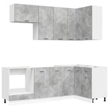 Kitchen Unit LYON 8 pcs Concrete Grey Engineered Wood 3438434