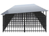 Outdoor Dog Kennel with Roof Steel 18.77 m 3124597