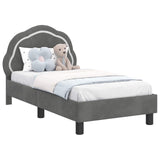 Toddler Bed Frame with Headboard Dark Grey 70 x 140 cm Velvet 42010895