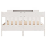 ZNTS Bookcase Bed without Mattress White 135x190 cm Double Solid Wood Pine 3323192