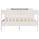ZNTS Bookcase Bed without Mattress White 135x190 cm Double Solid Wood Pine 3323192