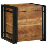 Storage Box Brown and Black 40 x 40 x 40 cm Solid Acacia Wood 4016750