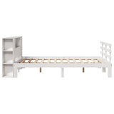 Bookcase Bed without Mattress White 150x200 cm King Size Solid Wood Pine 3322713