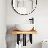 Basin Shelf Wall Mounted Steel and Solid Wood Acacia 3302773