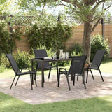 Garden Dining Set 5 pcs Black Powder-coated Steel 3379116