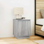 ZNTS Bedside Cabinet with LED Lights Grey Sonoma 38x34x50 cm 861275