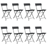 Folding Bistro Chair Set of 8 Black 3152114