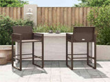 Garden Bar Stools 2 pcs Brown Poly Rattan 368703