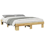 Bed Frame without Mattress 140x190 cm Solid Wood Oak 851960