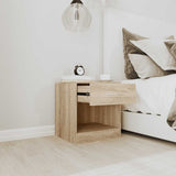 242546 Nightstand 2 pcs with Drawer Oak Colour