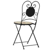 Bistro Chairs Foldable 2 pcs Terracotta and White Ceramic 4003407