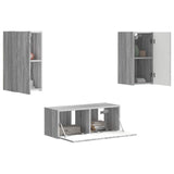 TV Cabinet Set Wall-mounted 6 pcs Grey Sonoma Engineered Wood 3409066