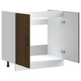 Sink Base Cabinet Kalmar Brown Oak 80x46x81.5 cm Engineered Wood 853454