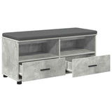 Hall Bench with Cushion Concrete Grey 100 x 38 x 46 cm 891467