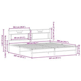 Metal Bed Frame without Mattress Brown Oak 200x200 cm 3325130