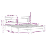 Metal Bed Frame without Mattress Brown Oak 200x200 cm 3325130