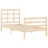 Bed Frame without Mattress Single Solid Wood 3193951