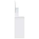 Dressing Table with Mirror High Gloss White 86.5x35x136 cm 802963