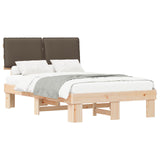 Bed Frame with Upholstered Headboard Taupe 120 x 190 cm 877297