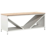Firewood Rack with Wooden Top White 100.5x35.5x40 cm 864256