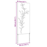 Garden Privacy Screen Silver 50 x 140 cm Galvanised steel 876327