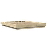 Bed Frame with LED Lights without Mattress Sonoma Oak 160x200cm 3281086