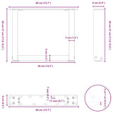 Coffee Table Legs U-Shaped 2 pcs White 40x cm Steel 4013133