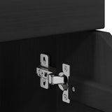 Rolling Cabinet Black 63.5 x 39 x 65.5 cm Solid Pine Wood 42028379