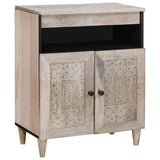 Sideboard Bleached White 60 x 33 x 75 cm Solid Mango Wood 4018141
