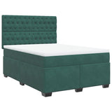 Box Spring Bed with Mattress Dark Green 140x190 cm Velvet 3290915