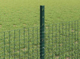 Welded Wire Fence with Posts 25 x 0.5 m Galvanised Steel Green 3336469
