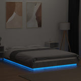Bed Frame with LED Lights without Mattress Concrete Grey 120x190cm 3281143