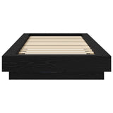 Bed Frame with LED Black Oak 80 x 200 cm Engineered Wood 3429587