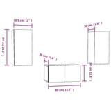 3 Piece TV Cabinet Set Brown Oak Engineered Wood 3120232