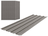 Set of 12 Corrugated Steel Roof Sheet Panels - Grey Wood Effect T3398P377581